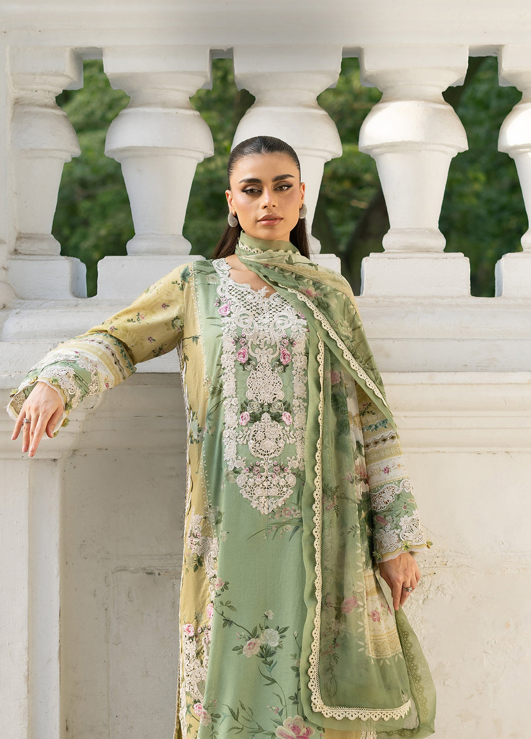 Signature by Elaf Unstitched Embroidered Lawn 3 Piece Suit EL26USLE Elara ESG-1A - Eid Collection