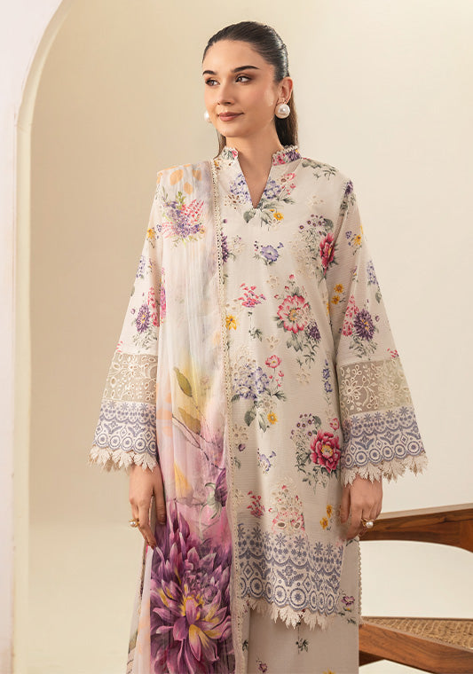 Solace by Meerak RTW Embroidered Lawn 3 Piece Suit DL-01 - Casual Collection