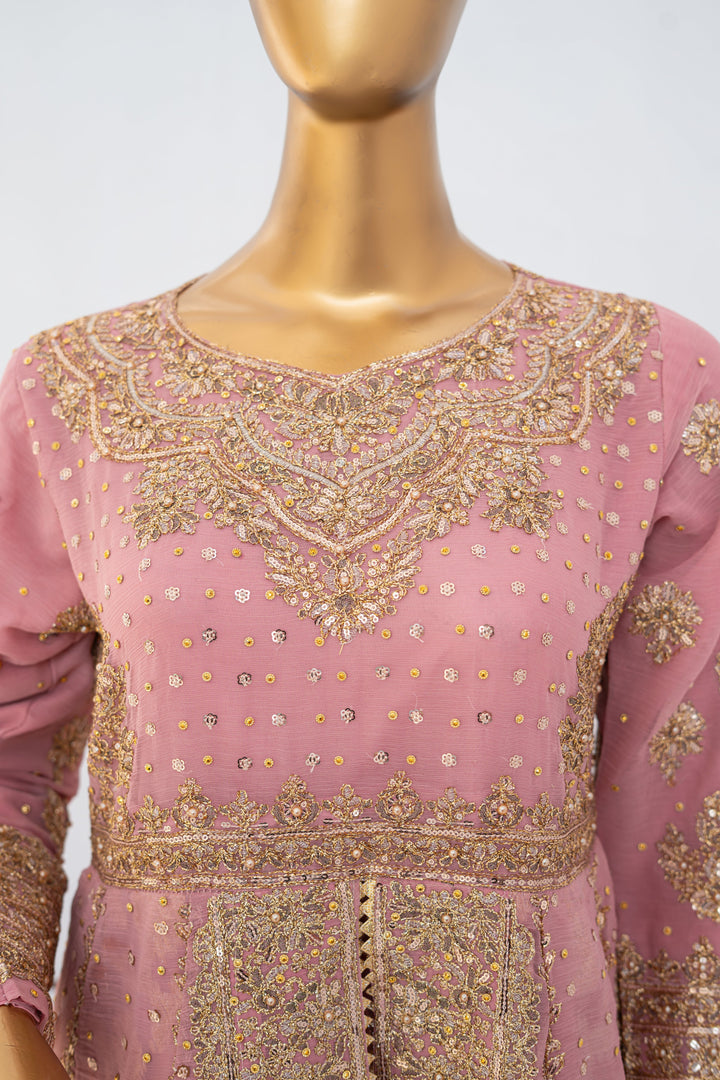 Andaaz by Saira Sultana Women RTW Embroidered Chiffon 4 Piece Suit Muneeha Tea Pink - Wedding Collection