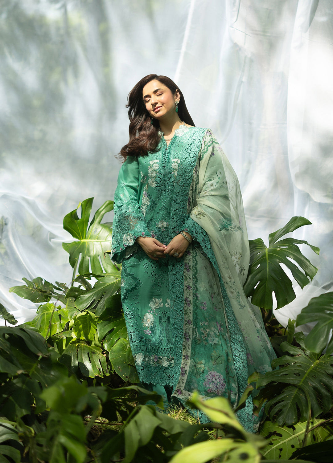 Elaf Premium Unstitched Embroidered Lawn 3 Piece Suit EL26ULF Lover Eden ELQ-2A - Festive Collection