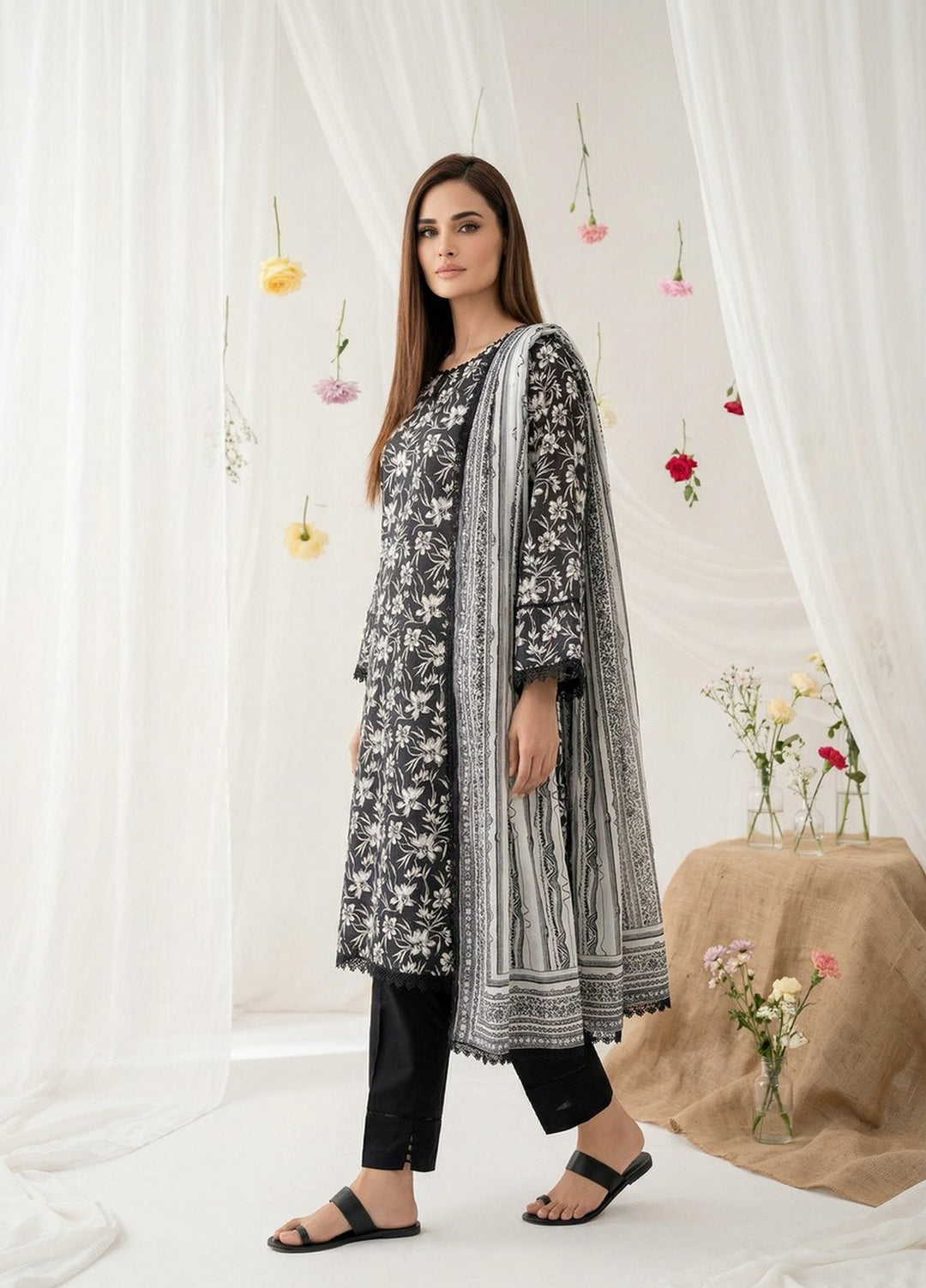 Salina by Regalia Textiles Unstitched Digital Printed Lawn 3 Piece Suit RG26ULSP D9 - Casual Collection