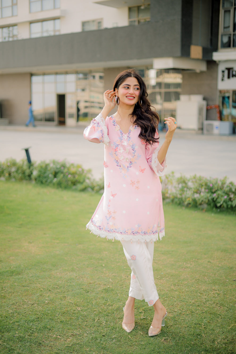 Dhaga Women RTW Embroidered Poly 2 Piece Blushe - Summer Collection