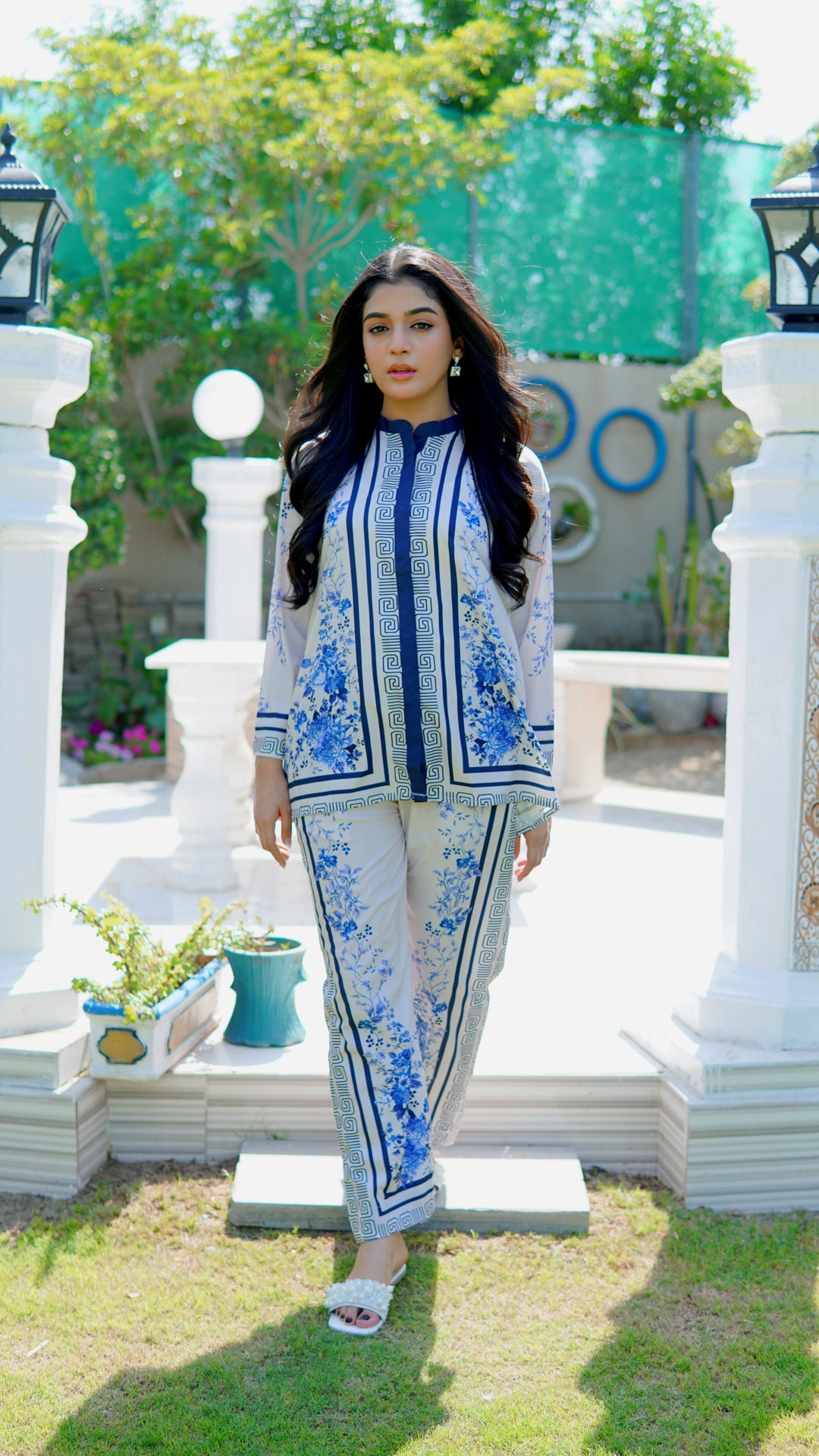 Dhaga Women Pret Printed 2 Piece Soft Crepe Cyan DHLR22 - Summer Collection
