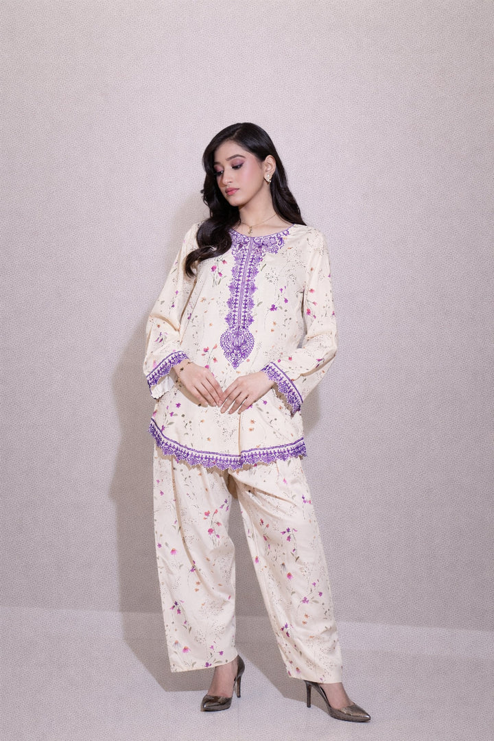 Urban Cut RTW Embroidered Cotton Co-Ord Sets Suit C-43 - Casual Collection