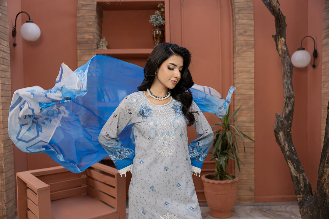 Noore Luxe by Waresha RTW Embroidered Lawn 3 Piece Suit Gulbahar Muse Festive Collection