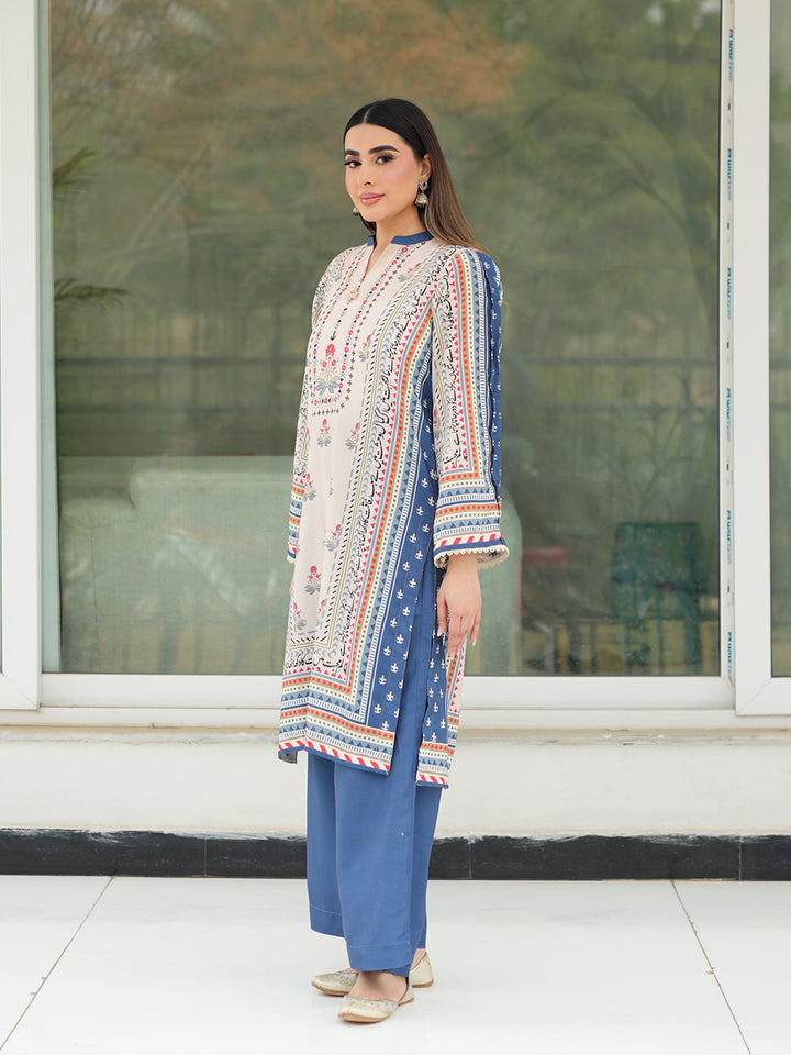 TNG Women Luxury Pret Printed Crepe 3 Piece Suit Asbaab - Casual Collection