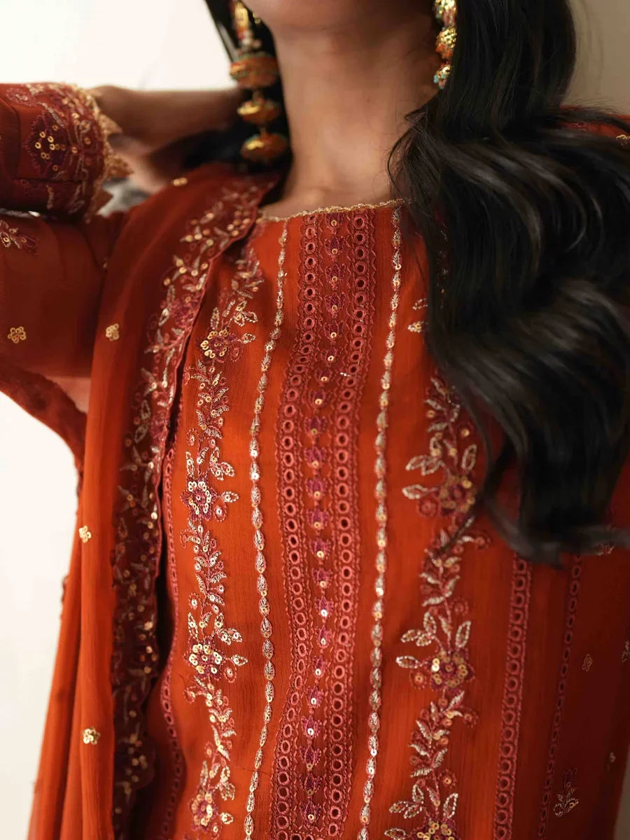 Salitex Unstitched Embroidered Chiffon 3 Piece Suit SUNS8CH515 Festive Collection