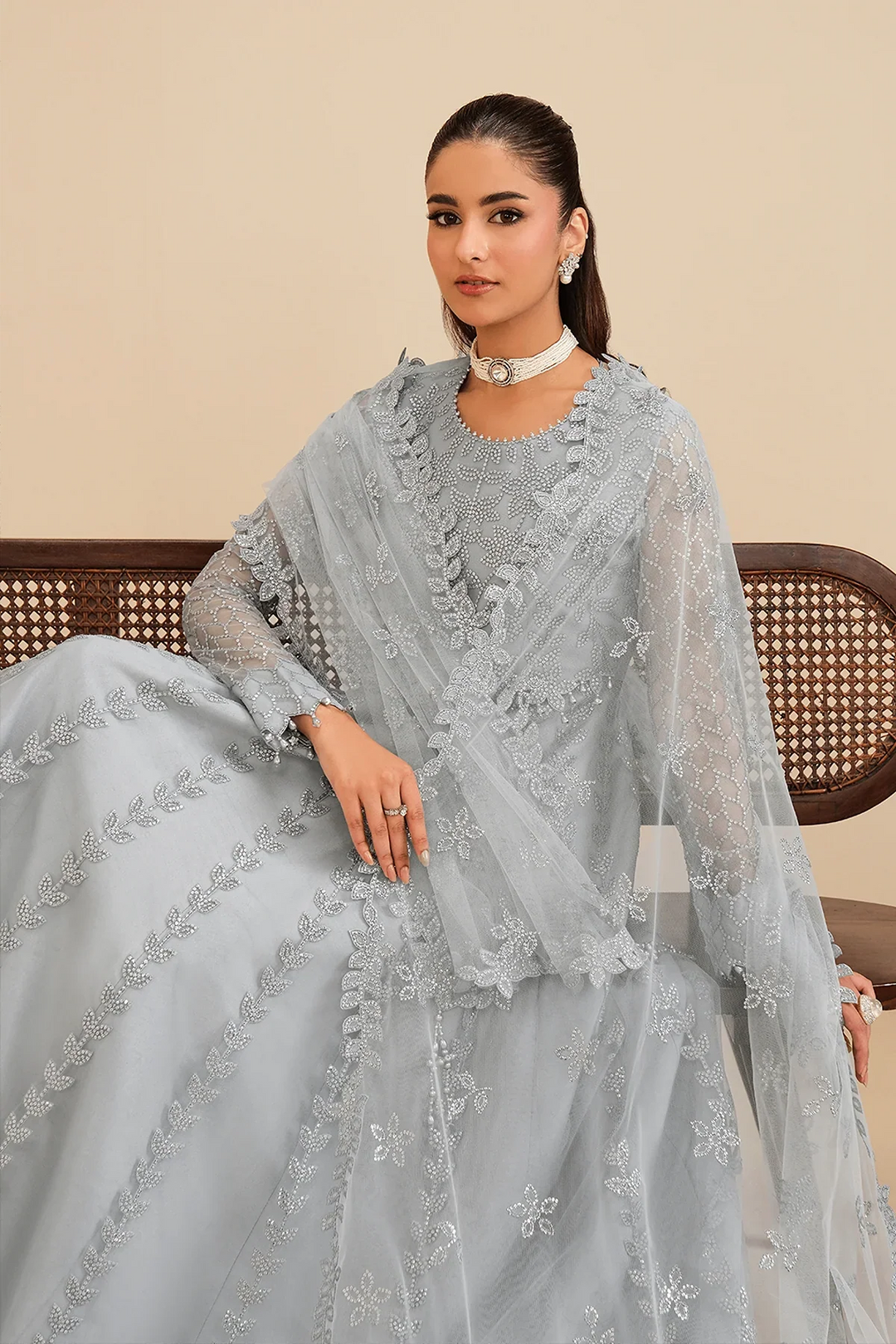 Alizeh Fashion Unstitched Embroidered Chiffon 3 Piece Suit AF26UCF AF-NT-2259-Shama - Festive Collection