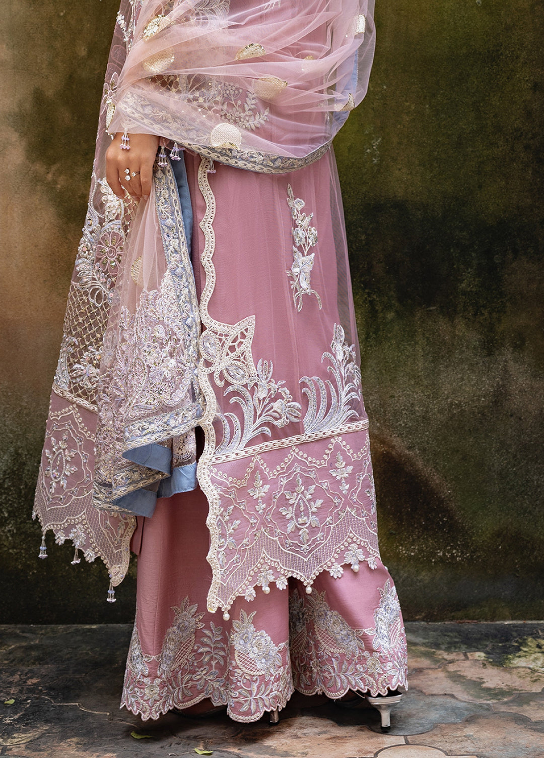 Lavie Haute by Esmel Unstitched Wedding Embroidered Net Suits 3 Piece EML25WU D-107 Aloura - Wedding Collection