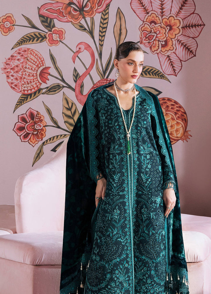 Amelia by Mahnur Unstitched Embroidered Corduroy 3 Piece Suit MN26ULW AM-06 - Winter Collection