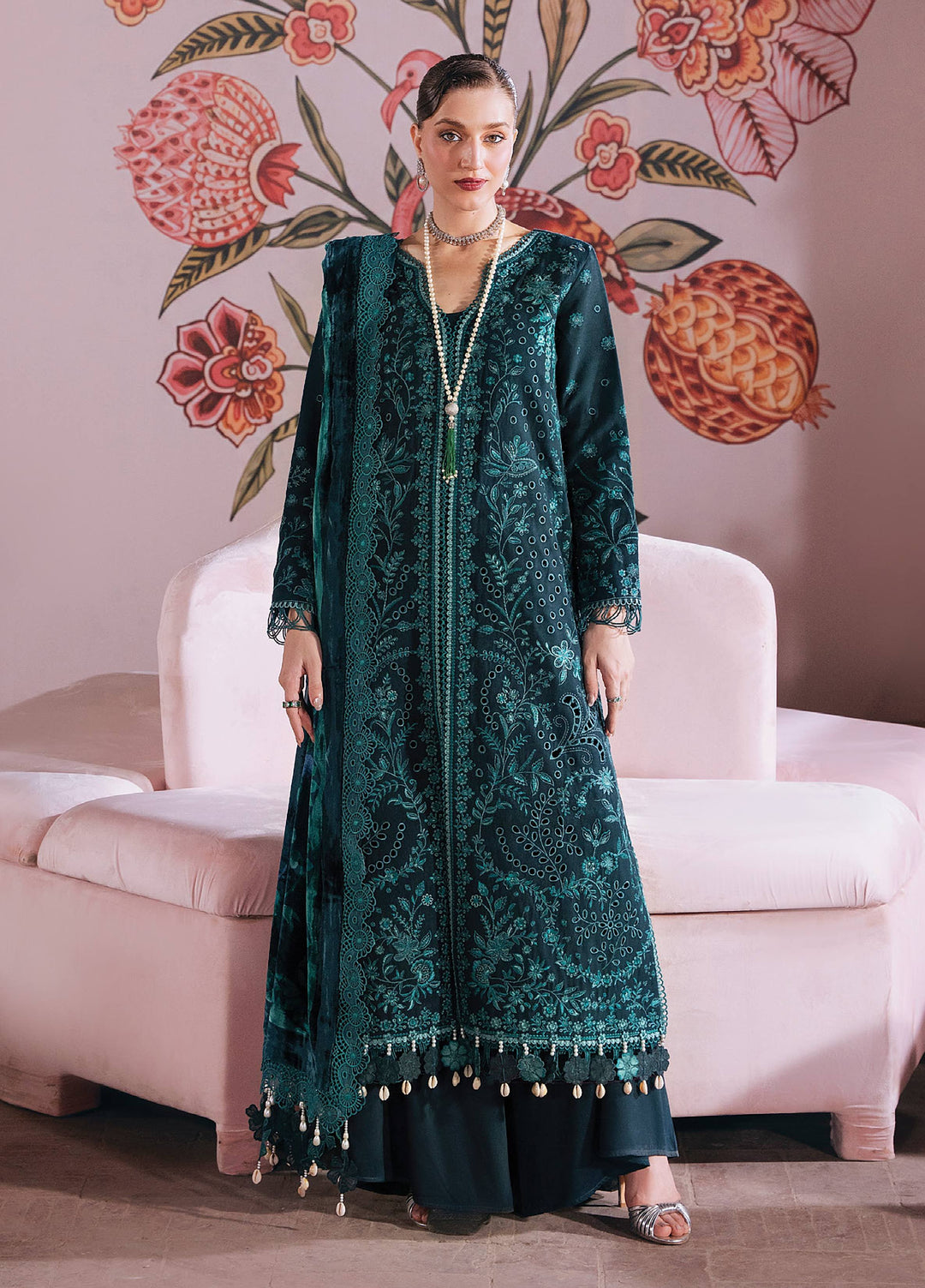 Amelia by Mahnur Unstitched Embroidered Corduroy 3 Piece Suit MN26ULW AM-01 - Winter Collection