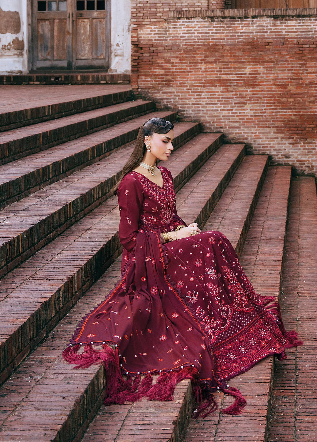 Amelia by Mahnur Unstitched Embroidered Corduroy 3 Piece Suit MN26ULW AM-11 - Winter Collection