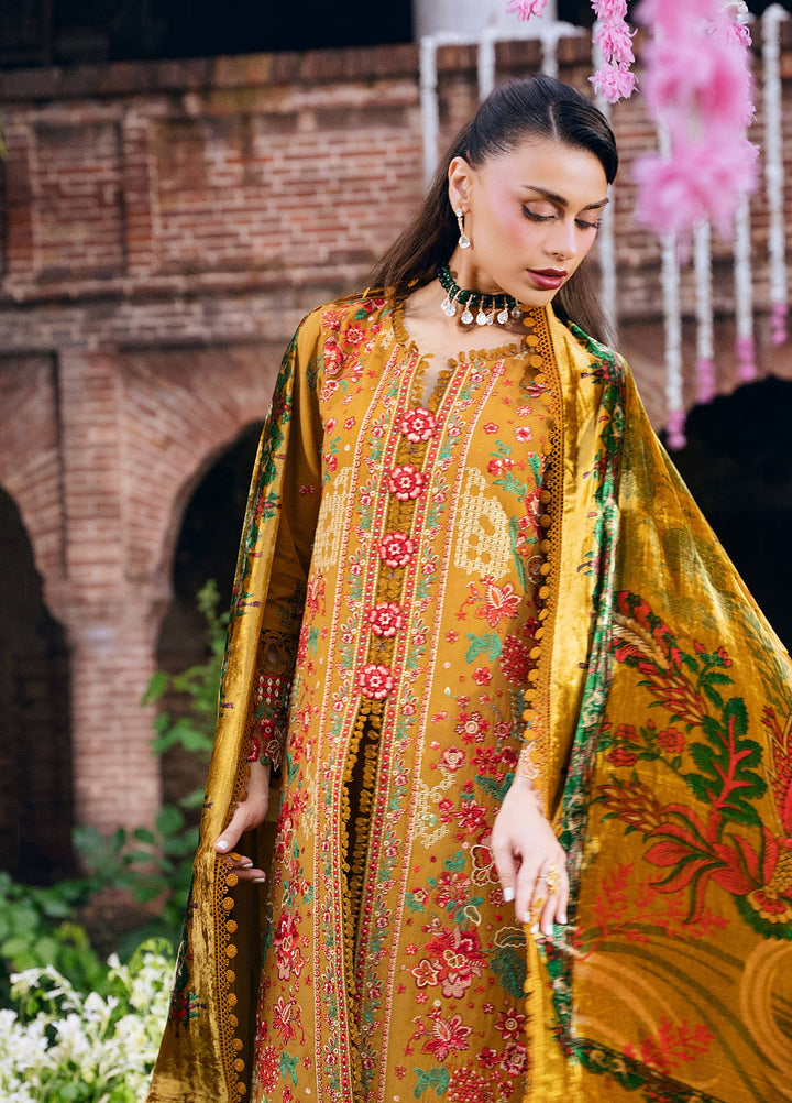 Amelia by Mahnur Unstitched Embroidered Corduroy 3 Piece Suit MN26ULW AM-09 - Winter Collection