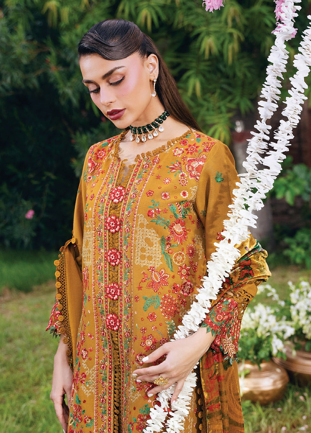 Amelia by Mahnur Unstitched Embroidered Corduroy 3 Piece Suit MN26ULW AM-05 - Winter Collection