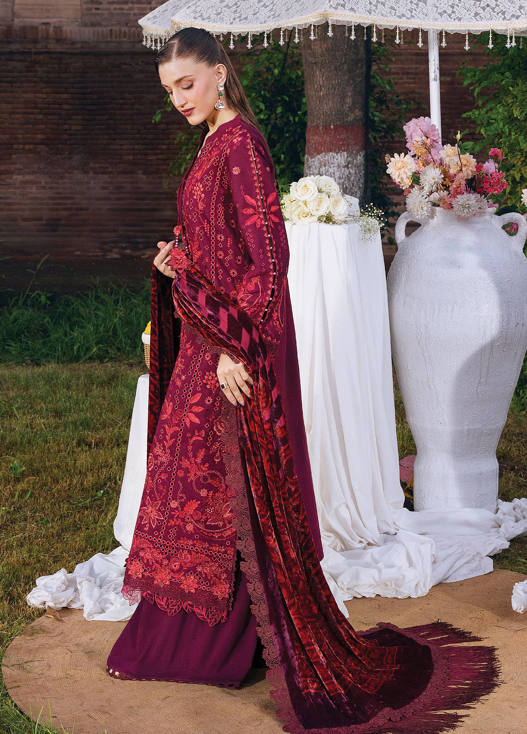 Amelia by Mahnur Unstitched Embroidered Corduroy 3 Piece Suit MN26ULW AM-02 - Winter Collection