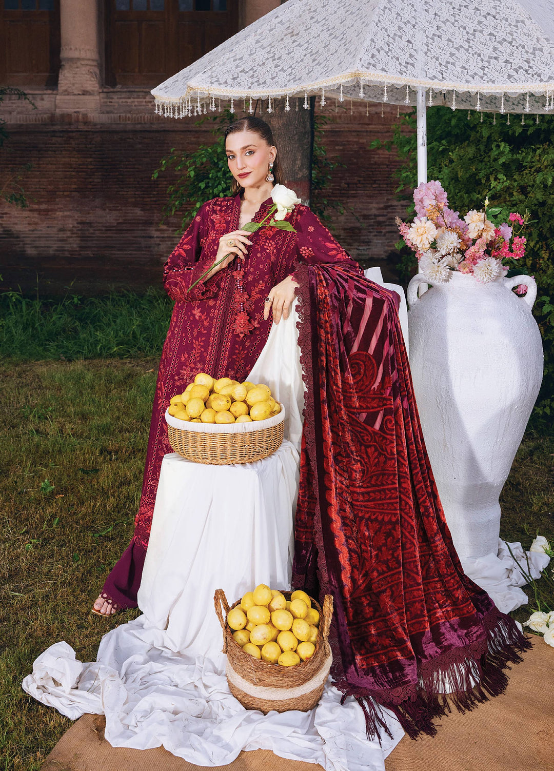 Amelia by Mahnur Unstitched Embroidered Corduroy 3 Piece Suit MN26ULW AM-02 - Winter Collection