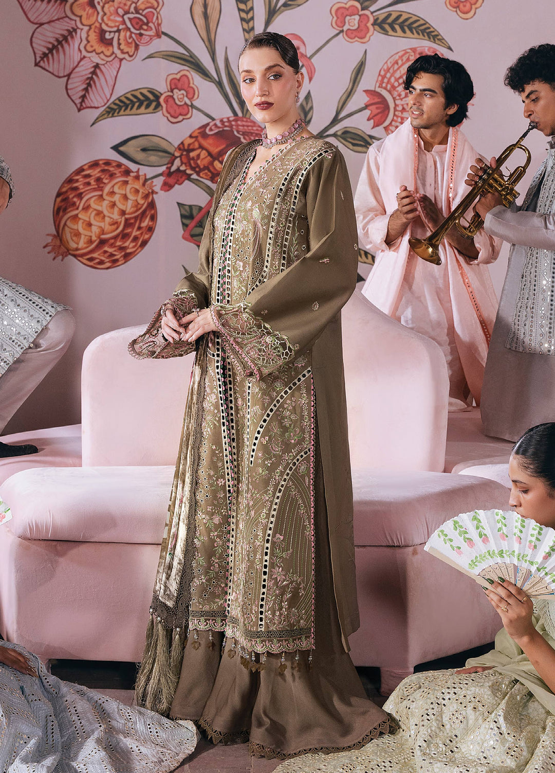 Amelia by Mahnur Unstitched Embroidered Corduroy 3 Piece Suit MN26ULW AM-03 - Winter Collection