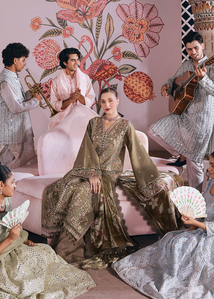 Amelia by Mahnur Unstitched Embroidered Corduroy 3 Piece Suit MN26ULW AM-03 - Winter Collection