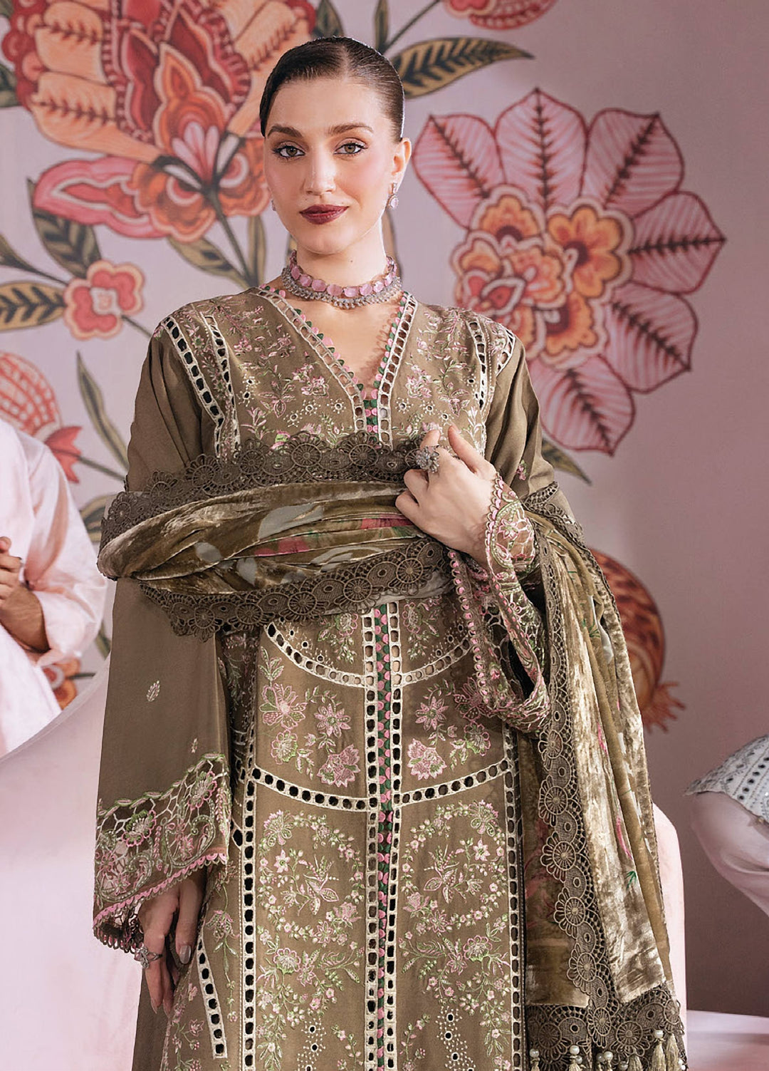 Amelia by Mahnur Unstitched Embroidered Corduroy 3 Piece Suit MN26ULW AM-03 - Winter Collection
