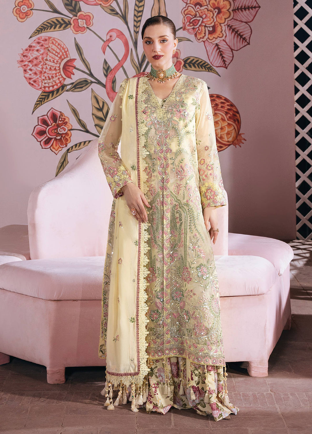 Amelia by Mahnur Unstitched Embroidered Organza 3 Piece Suit MN26ULW AM-14 - Winter Collection