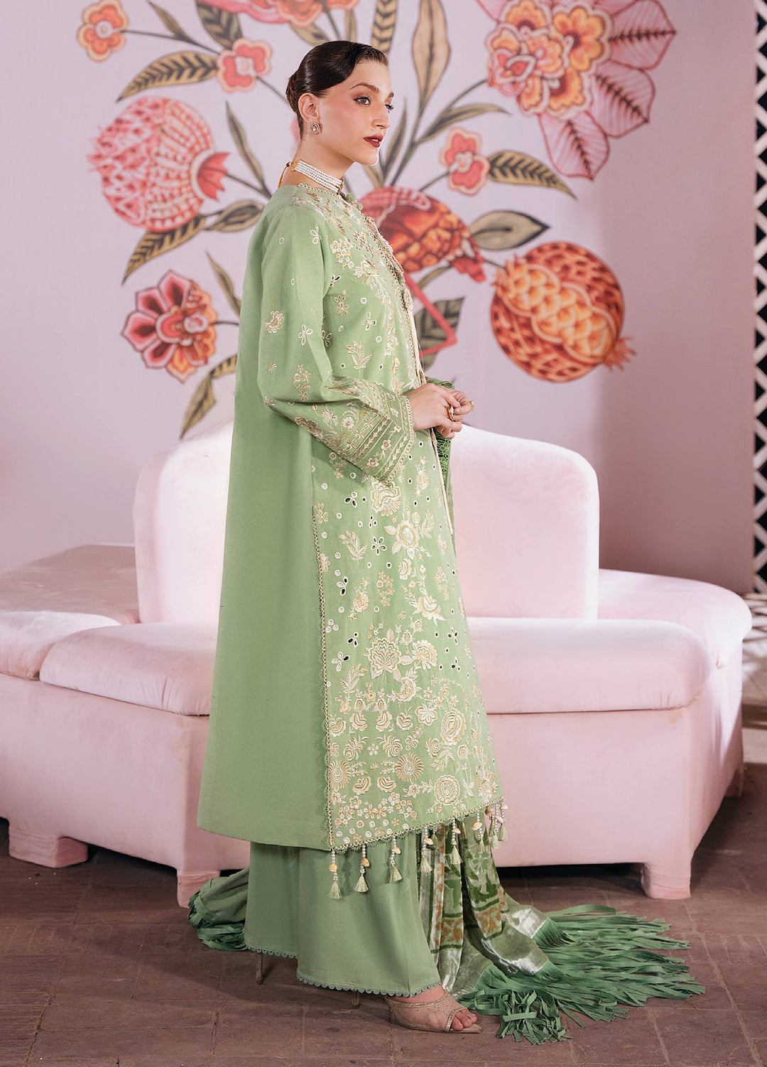 Amelia by Mahnur Unstitched Embroidered Corduroy 3 Piece Suit MN26ULW AM-08 - Winter Collection