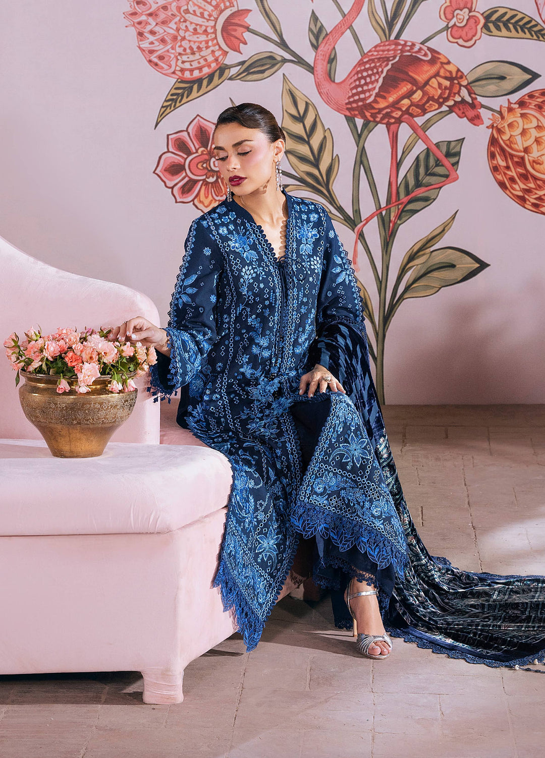 Amelia by Mahnur Unstitched Embroidered Corduroy 3 Piece Suit MN26ULW AM-12 - Winter Collection