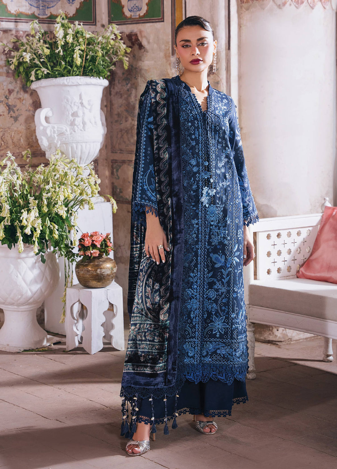 Amelia by Mahnur Unstitched Embroidered Corduroy 3 Piece Suit MN26ULW AM-12 - Winter Collection