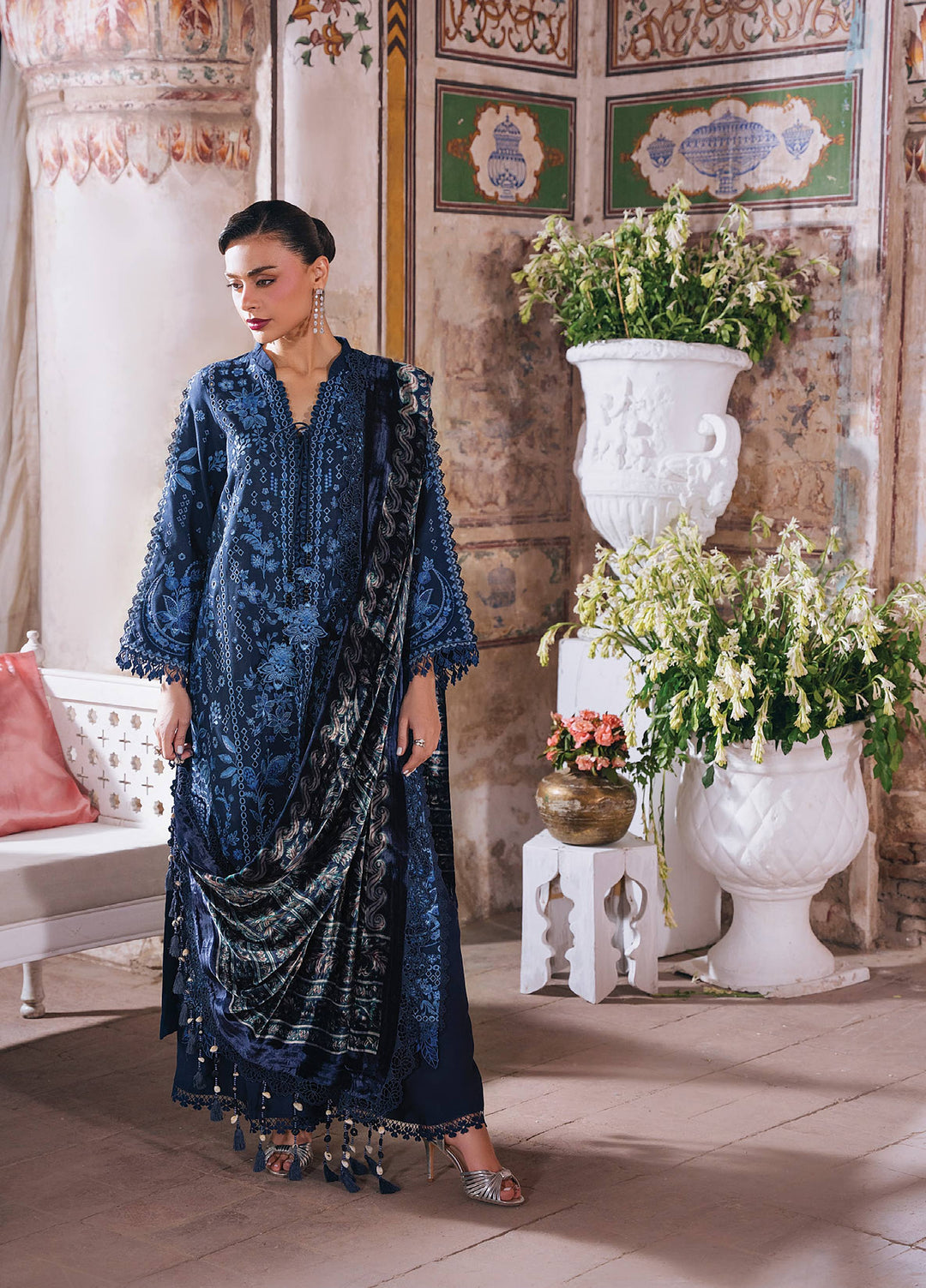 Amelia by Mahnur Unstitched Embroidered Corduroy 3 Piece Suit MN26ULW AM-01 - Winter Collection