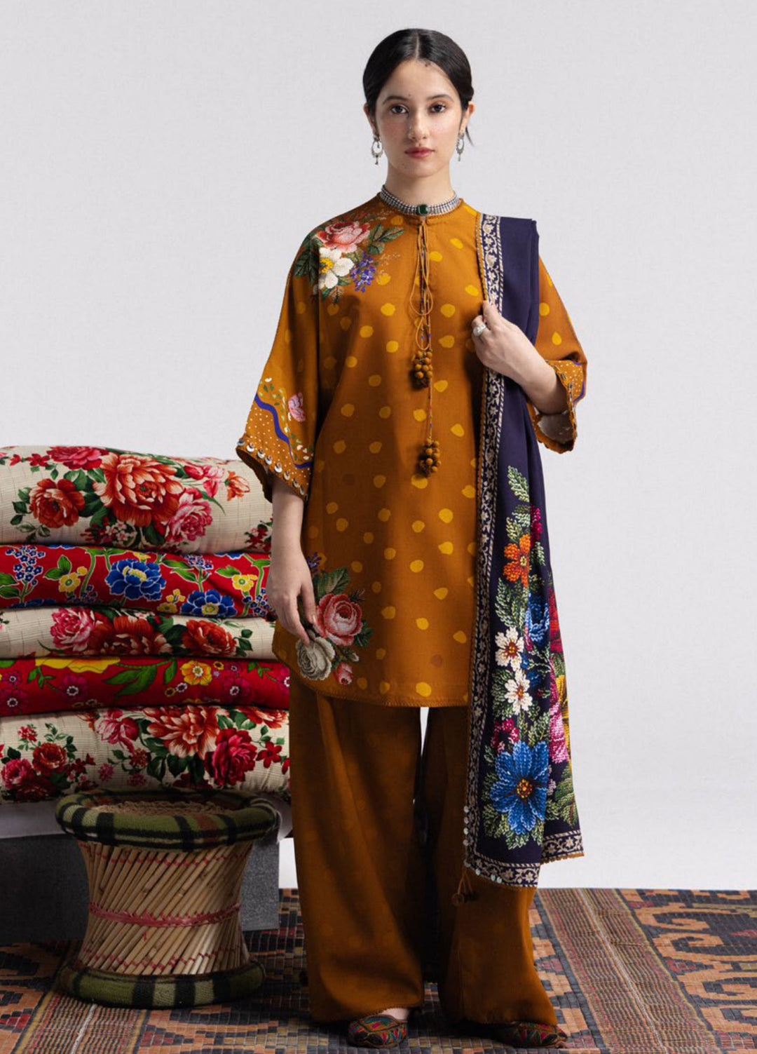 Coco by Zara Shahjahan Unstitched Printed Linen 3 Piece Suit CZ26UPL Amelia 5B - Casual Collection