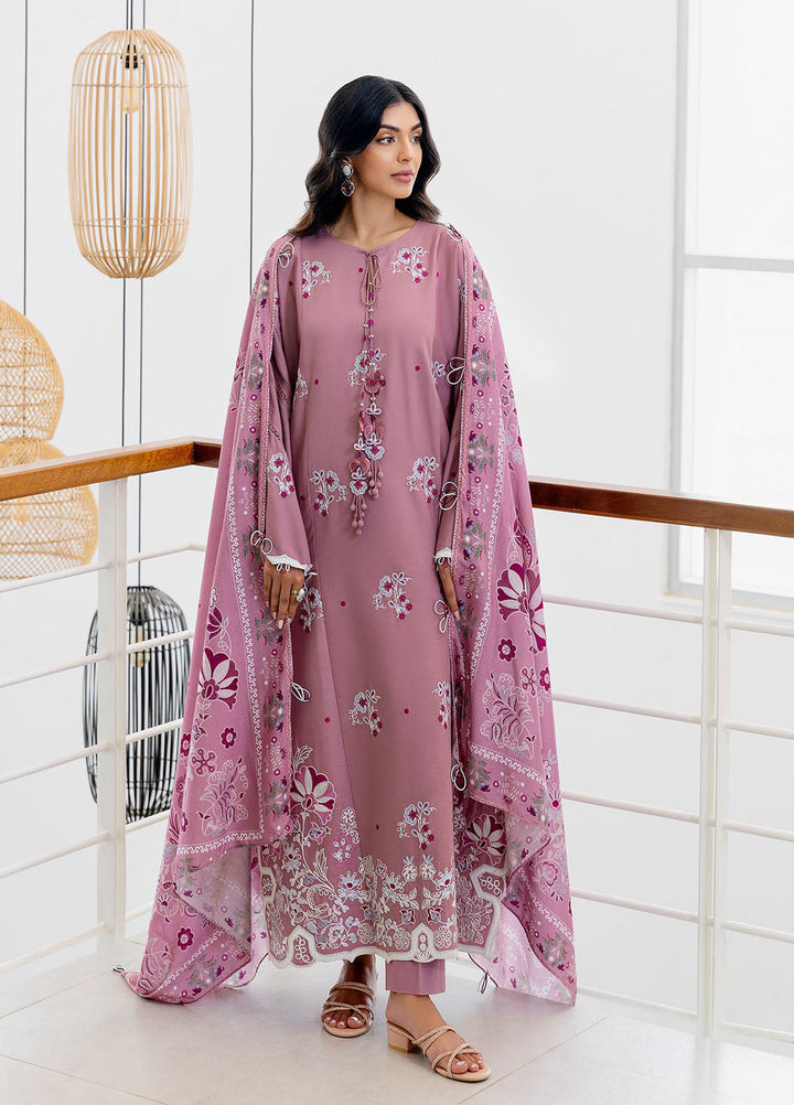 Cross Stitch Embroidered Cotton Satin Suits Unstitched 3 Piece CS25SU Antique Blush - Winter Collection