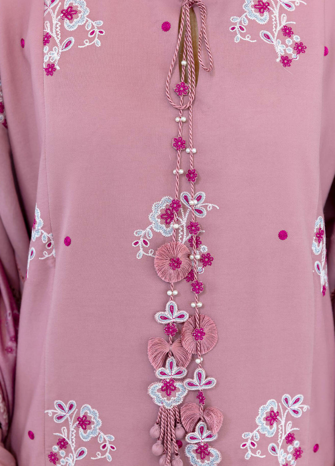 Cross Stitch Embroidered Cotton Satin Suits Unstitched 3 Piece CS25SU Antique Blush - Winter Collection