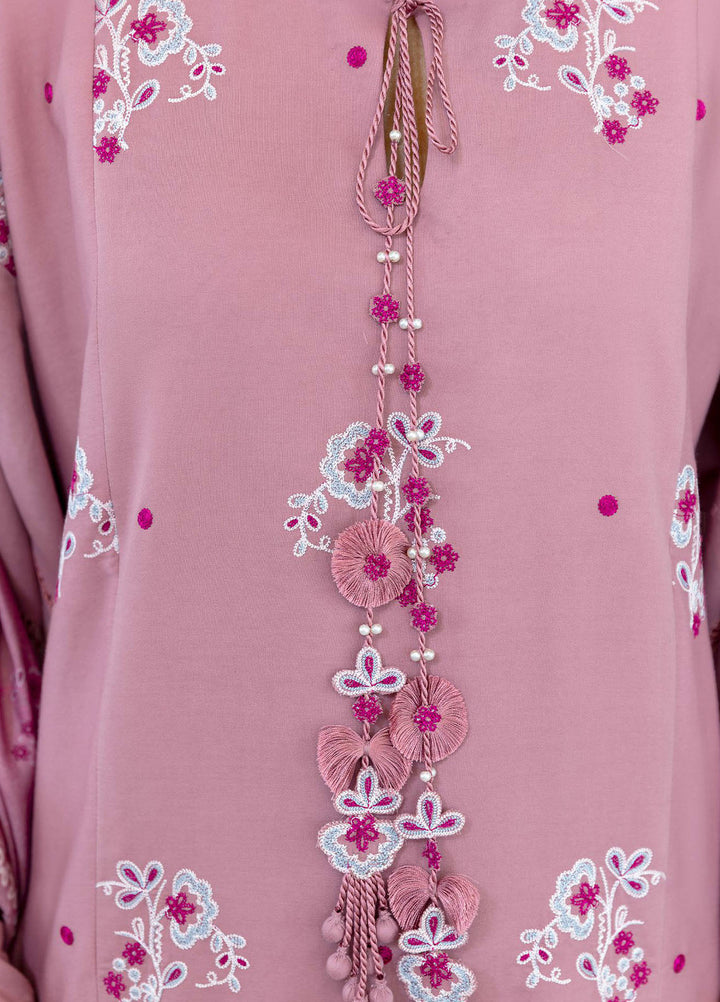 Cross Stitch Embroidered Cotton Satin Suits Unstitched 3 Piece CS25SU Antique Blush - Winter Collection