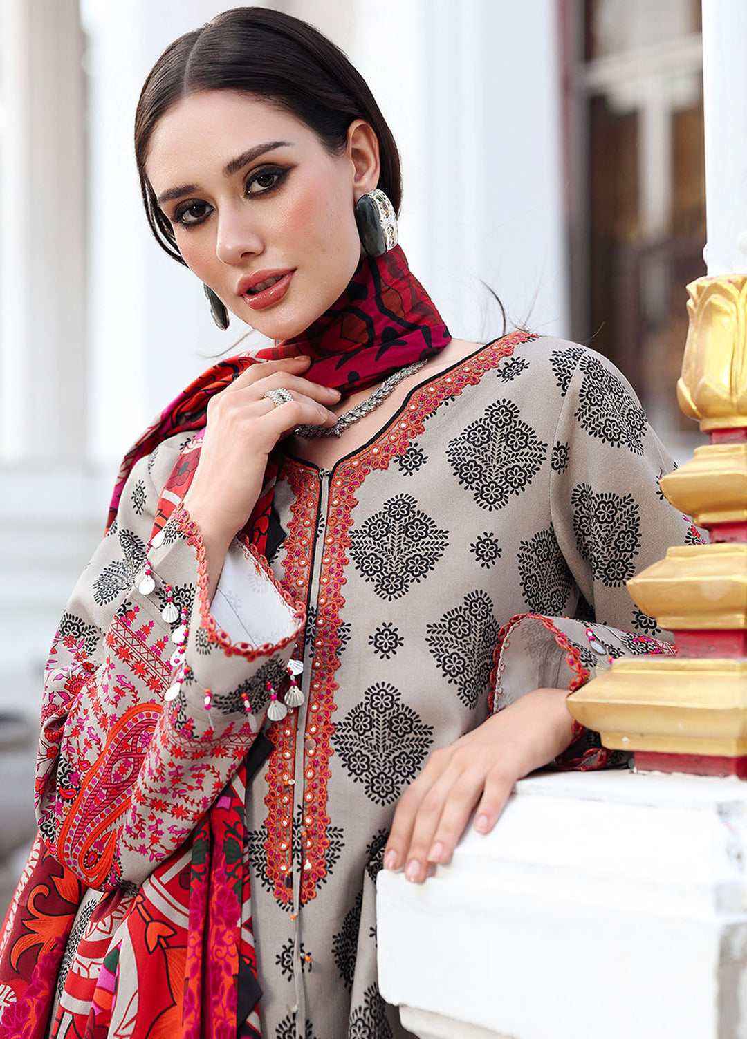Aniiq by Charizma Embroidered Linen Suits Unstitched 3 Piece CRZ25AU ANW6-01 - Winter Collection