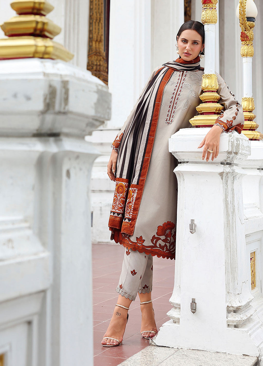 Aniiq by Charizma Embroidered Linen Suits Unstitched 3 Piece CRZ25AU ANW6-05 - Winter Collection