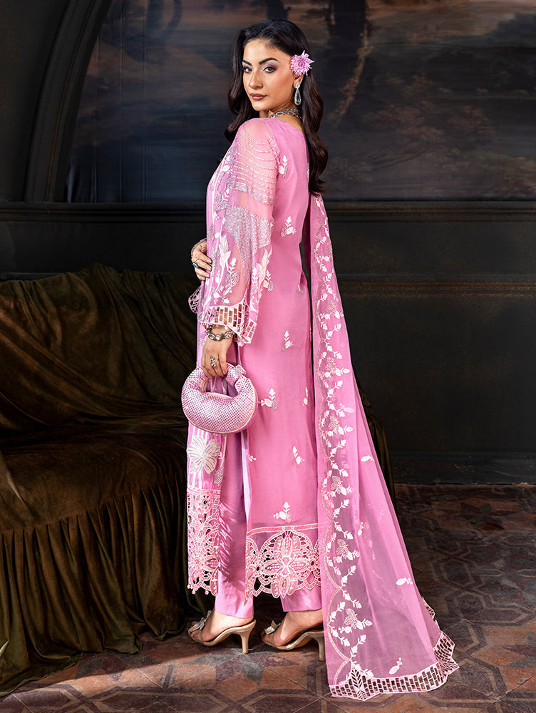 Zebtan Women Unstitched Embroidered Chiffon 3 Piece Suit AR-04 Festive Collection