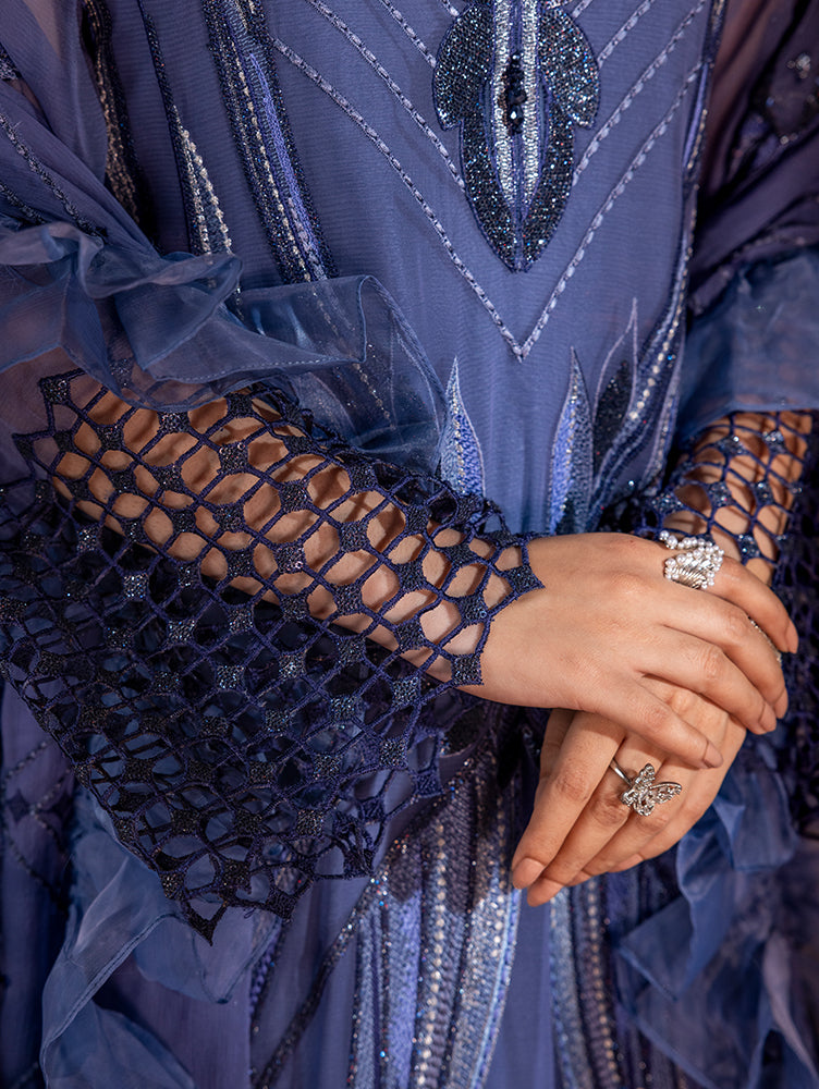 Zebtan Women Unstitched Embroidered Chiffon 3 Piece Suit AR-06 V2 Festive Collection
