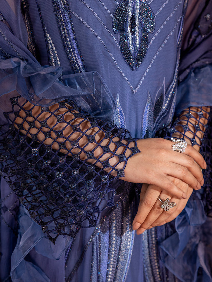 Zebtan Women Unstitched Embroidered Chiffon 3 Piece Suit AR-06 V2 Festive Collection