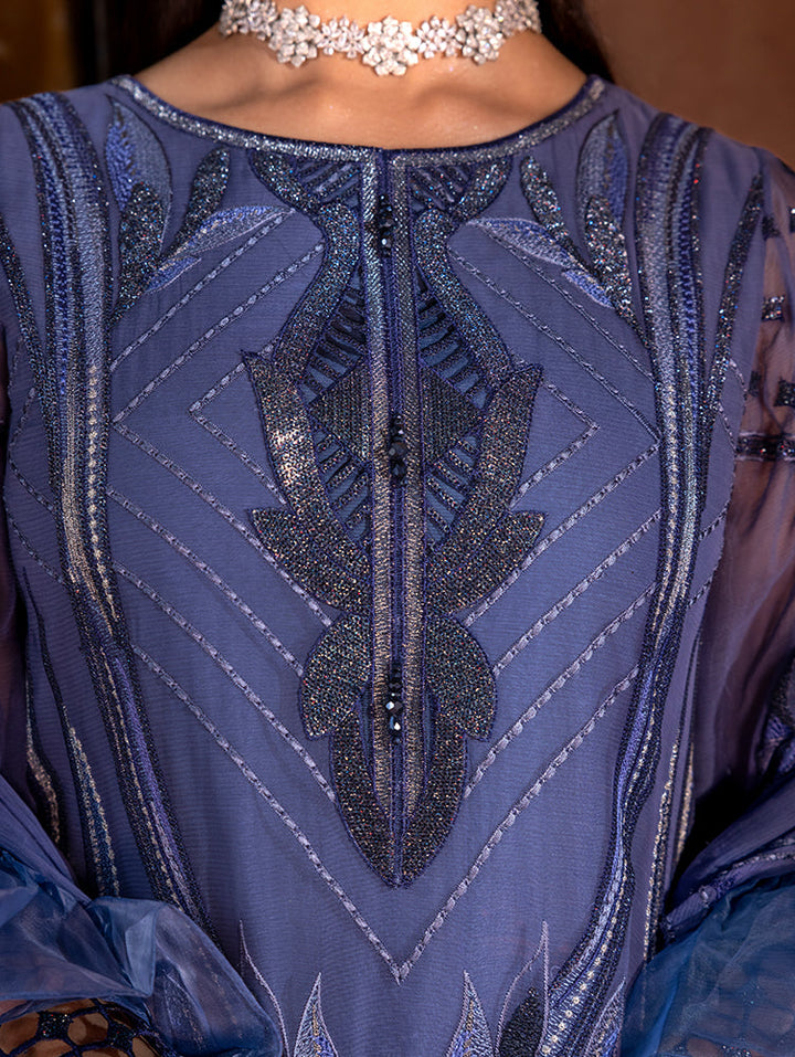 Zebtan Women Unstitched Embroidered Chiffon 3 Piece Suit AR-06 V2 Festive Collection