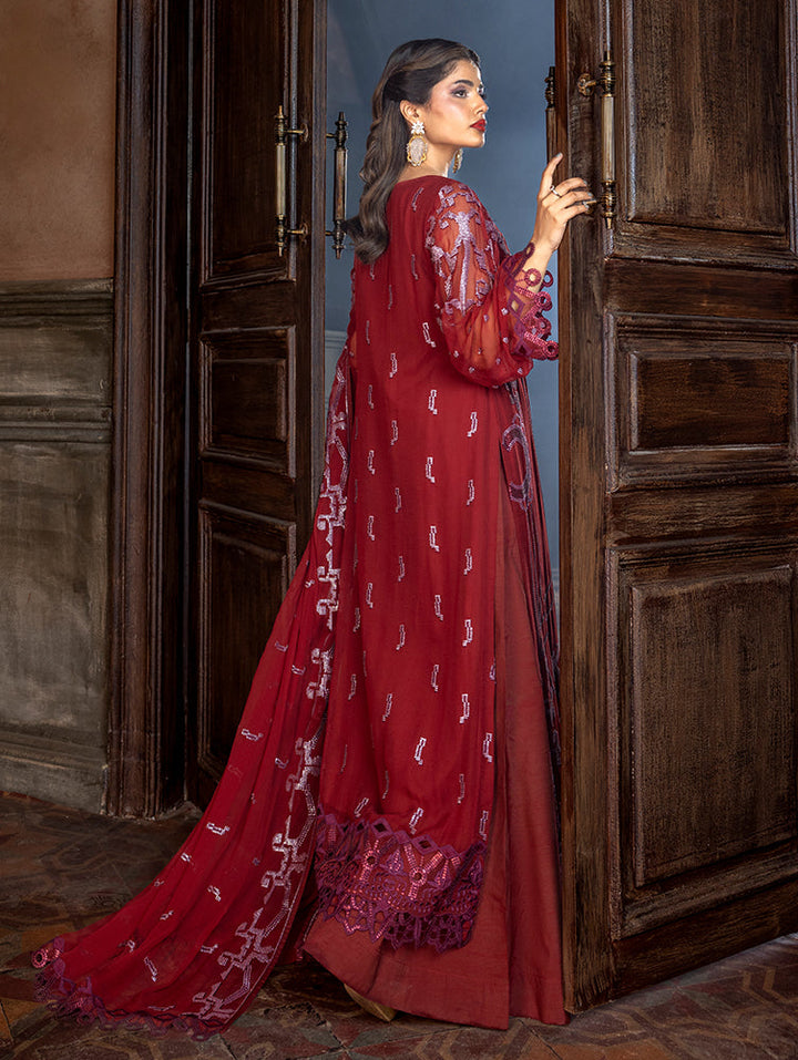 Zebtan Women Unstitched Embroidered Chiffon 3 Piece Suit AR-07 Festive Collection