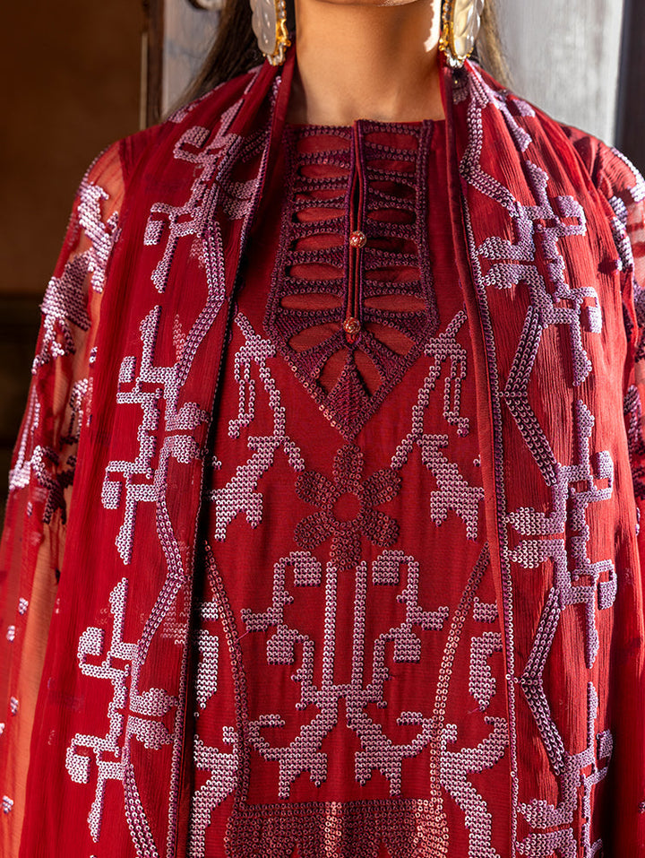 Zebtan Women Unstitched Embroidered Chiffon 3 Piece Suit AR-07 Festive Collection