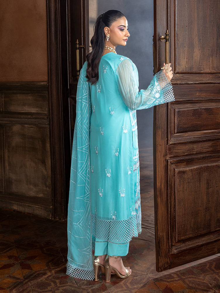 Zebtan Women Unstitched Embroidered Chiffon 3 Piece Suit AR-05 V2 Festive Collection