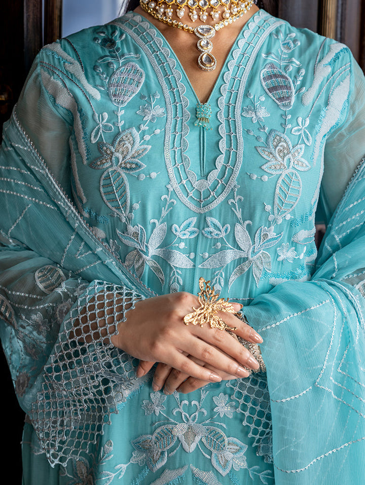 Zebtan Women Unstitched Embroidered Chiffon 3 Piece Suit AR-05 V2 Festive Collection
