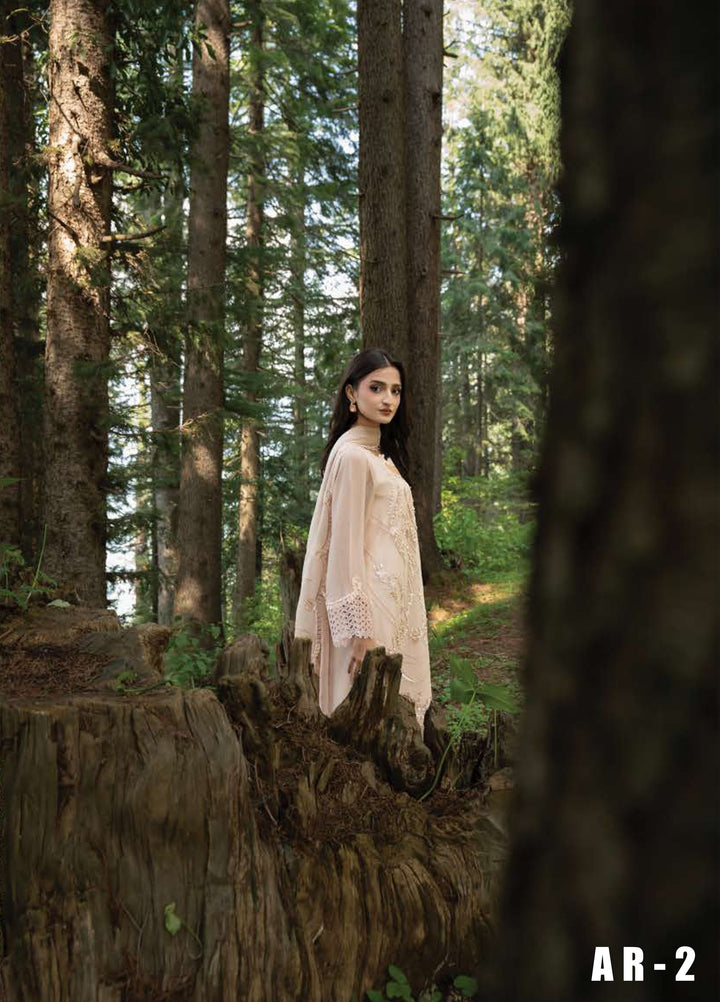 Aura by Zebtan Unstitched Embroidered Chiffon 3 Piece Suit ZB26UAC AR-2 - Festive Collection