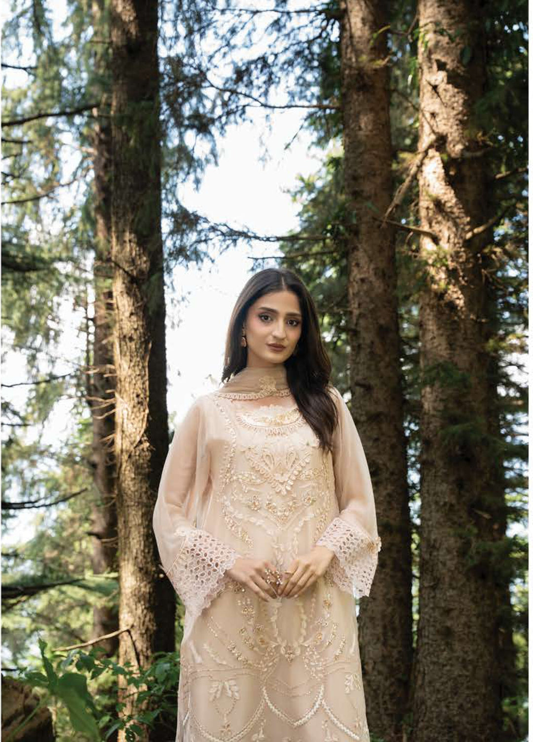 Aura by Zebtan Unstitched Embroidered Chiffon 3 Piece Suit ZB26UAC AR-2 - Festive Collection