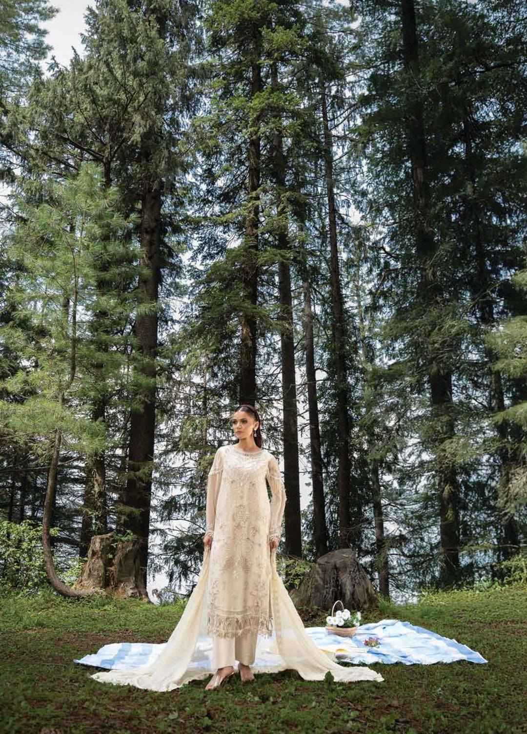 Aura by Zebtan Unstitched Embroidered Chiffon 3 Piece Suit ZB26UAC AR-4 - Festive Collection