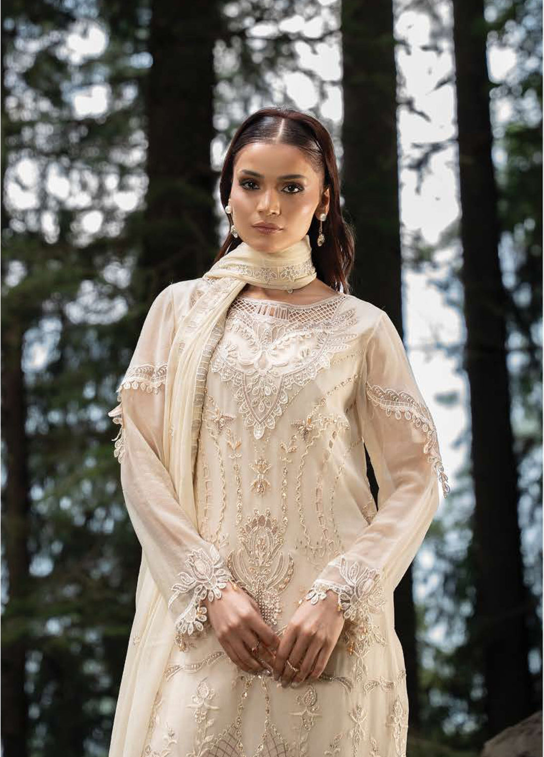 Aura by Zebtan Unstitched Embroidered Chiffon 3 Piece Suit ZB26UAC AR-4 - Festive Collection