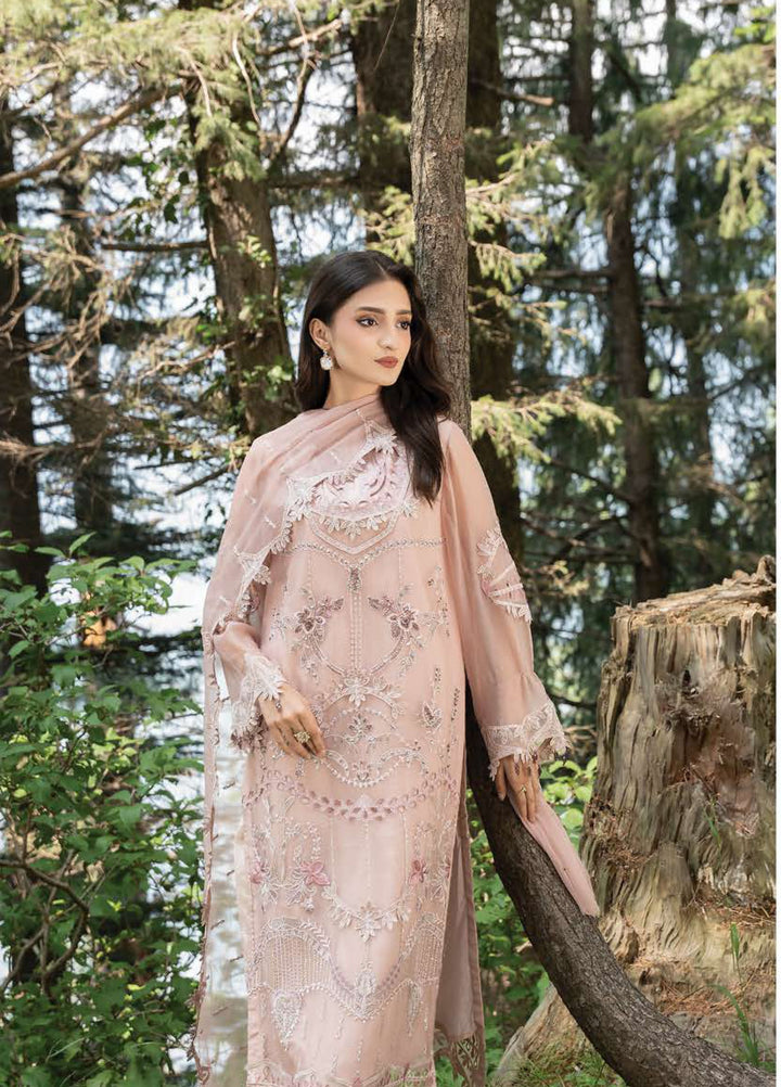 Aura by Zebtan Unstitched Embroidered Chiffon 3 Piece Suit ZB26UAC AR-5 - Festive Collection