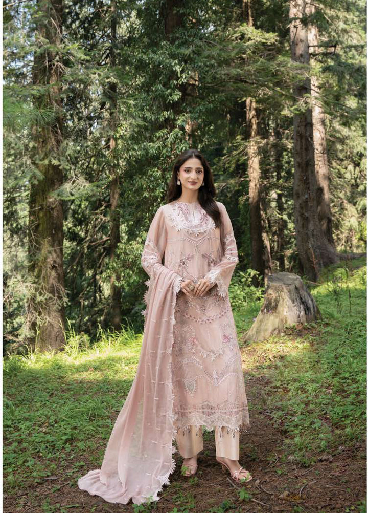 Aura by Zebtan Unstitched Embroidered Chiffon 3 Piece Suit ZB26UAC AR-5 - Festive Collection