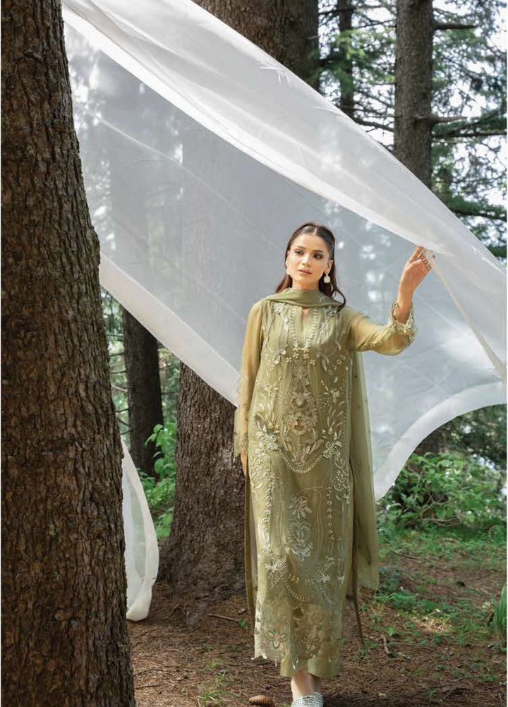 Aura by Zebtan Unstitched Embroidered Chiffon 3 Piece Suit ZB26UAC AR-6 - Festive Collection