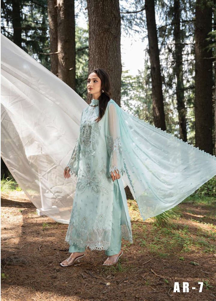 Aura by Zebtan Unstitched Embroidered Chiffon 3 Piece Suit ZB26UAC AR-7 - Festive Collection
